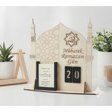 Allywood Dualı ve Hadisli Ahşap Ramazan Geri Sayım Takvimi + 6 X 8 cm ahsap kutu hediyeli ( rakamlar ve gunluk kartlar ürüne dahildir )