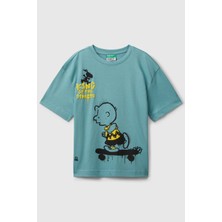 United Colors Of Benetton Çok Renkli Erkek Ej_çok Renkli Peanuts Baskılı Kolu Logo Etiketli Comfort Fit T-Shirt Model Kodu: ( 3X1SC10PNÇOK Renkl)