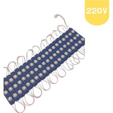 Powerr Led Aydınlatma 200 Adet 220 Volt 2 Watt 3 Lensli Mavi 2835 Smd LED Modül IP65 1 Paket