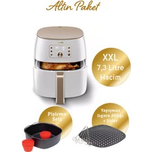 Allians Çok Fonksiyonlu 7.3 L Yağsız Fritöz, Izgara ve Pişirici Seti Altın Paket