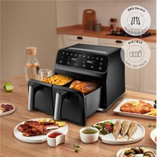 Allians Xxxl 4+4 Litre Dijital Twin Iki Hazneli Fritöz, Pratik ve Şık Tasarım