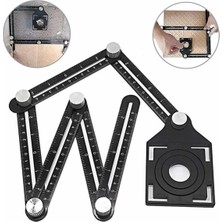 PremiumPort Çok Fonksiyonlu Alüminyum Şablon Cetveli, Hassas Ölçüm ve Tasarım Aracı