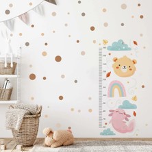Sevimli Hayvanlar Temalı Boy Ölçme Sticker - Ölçüm Cetveli