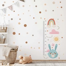 Sevimli Hayvanlar Temalı Boy Ölçme Sticker - Ölçüm Cetveli