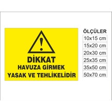 Havuza Girmek Yasak ve Tehlikelidir, Isg Uyarı ve  Ikaz Levhası 3mm Dekota