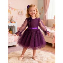 Lunas Tekstil Tokalı Puantyeli Kabarık Tüllü Elbise