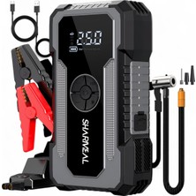 Beemen 5’i 1 Arada Akü Takviye ve Dijital Hava Kompresörü 12V – Taşınabilir Jump Starter Powerbank