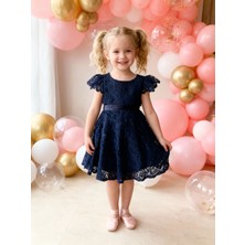 Lunas Tekstil Danteli Kız Çocuk Elbisesi