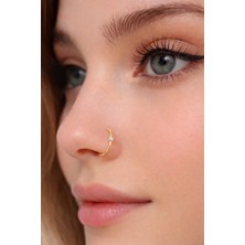 Sacce Scarves & Accessories Zirkon Tektaş Halka Hızma İthal 925 Ayar Gümüş Gold Kaplı