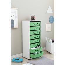 Dekozum Kids 8 Sepetli Gülenyüzlü Oyuncak Dolabı Oyuncak Organizeri Oyuncak Box