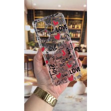 Vip Case Redmi 13 Uyumlu Love Yazı Desenli Şeffaf Darbe Emici Kamera Korumalı Clear Kılıf