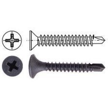 PremiumPort Siyah Akıllı Matkap Uçlu Alçıpan Vidası 3,5 x 35, 500 Adet