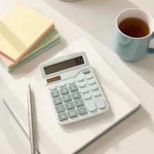 PremiumPort Renkli Güneş Enerjili 12 Haneli Pilli Hesap Makinesi