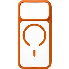 Otto Tech Premium Renkli Magsafe Kılıf iPhone 17 Pro Max Şeffaf-Turuncu