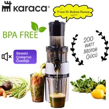 Karaca Sessiz Çalışan Yavaş Sıkım Meyve Suyu Makinesi - Kolay Temizlenen Kompakt Tasarım - Cold Press Teknoloji - Posayı Ayıran Yavaş Sıkma Teknolojisi - Sessiz Mod