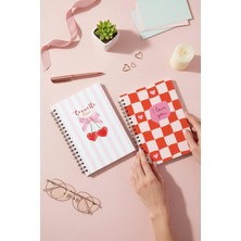 Notisyon A5 Spiralli Okul Defteri 120 Sayfa 2'li Set, 1 Çizgili - 1 Çizgisiz Defter, Notebook, Ders Programlı