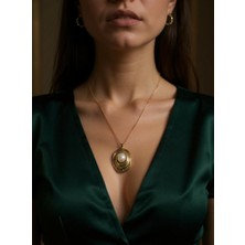 Ezgiarslanatalier Çelik Incili Gold Sarmal Kolye