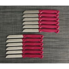 Solingen Simli Delikli Meyve Bıçağı 12'li (Pembe)