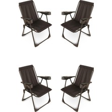 Dekozum 4 Adet Kamp Sandalyesi, Katlanır Kamp Sandalyesi, Bardaklıklı Kamp Sandalyesi,plaj Piknik Sandalyesi