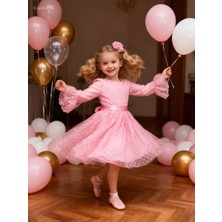 Lunas Tekstil Tokalı Puantyeli Kabarık Tüllü Elbise