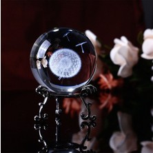 Özbience Şık 3D Karahindiba Cam Küre, Metal Ayaklı Dekoratif Parça