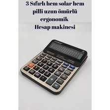 PremiumPort Dijital Hesap Makinesi, Profesyonel Kullanım, Solar ve Piliyle 14 Haneli