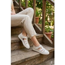 Pepita Z520 Esnek Yumuşak Cırtlı Hakiki Deri Kadın Ayakkabı