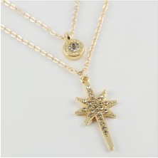 Osense Yıldız Figürlü Yeni Sezon Ikili Kolye