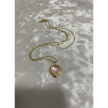 Kokoş Çelik Kolye Pembe ve Gold Detay