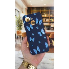 Vip Case Tecno Spark Go1 Uyumlu Mavi Kelebek Desenli Silikon Darbe Emici Klasik Korumalı Rubber Kılıf