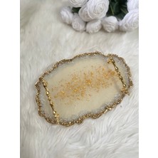 Epoksi Tepsi Gold Detaylı Lüx Damat Tepsisi