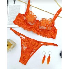 Freya Turuncu Balenli Tanga Model Iç Çamaşırı Takımı
