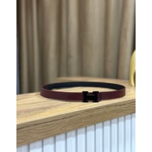 Erdesign Kadın Bordo Siyah Toka Detaylı Kemer