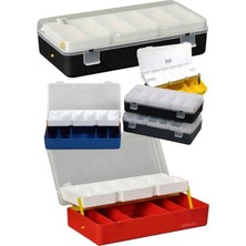 abnturk 1 Adet Organizer Çanta 22X11 Takım Kutusu 13 Göz Çiftkat Raflı Vida Olta Şeffaf Kapaklı Edevat Çanta