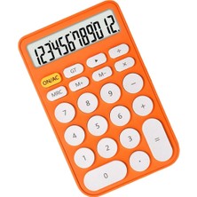PremiumPort Turuncu Yuvarlak Tuşlu 12 Basamaklı Masaüstü Hesap Makinesi