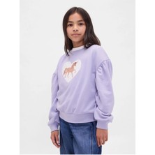 Mor Kadın / Kız Gap Kız Çocuk Relaxed Flippy-Sequin Grafikli Sweatshirt Model Kodu: ( 797763003MOR)