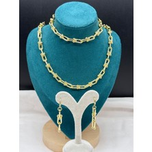 Tifani Model Çelik Su Geçirmez Küpe Kolye Bileklik Set