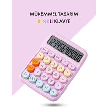 PremiumPort Renkli 12 Haneli Mekanik Hesap Makinesi, Büyük Lcd, Yuvarlak Tuş, Yeni Tasarım