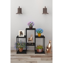 Dekozum Işıl 6 Raflı Plastik Saksılık Dekoratif Çiçeklik Saksı Standı