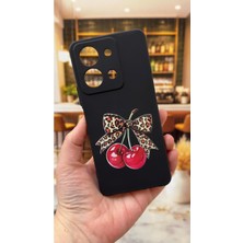 Vip Case Vivo Y28 Uyumlu Kiraz Fiyonk Leopar Desenli Silikon Darbe Emici Klasik Korumalı Rubber Kılıf