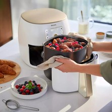 Allians Yüksek Kapasiteli 7,3 L Twin Turbostar Ultra Premium Airfryer, Inci Beyaz
