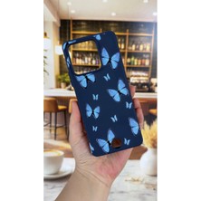 Vip Case Reeder S71 Uyumlu Mavi Kelebek Desenli Silikon Darbe Emici Klasik Korumalı Rubber Kılıf