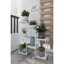 Dekozum 7 Raflı Saksılık, Kış Bahçesi, Dekoratif Plastik Çiçek Saksılığı, Çiçek Saksı Standı