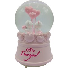 Dünyadan Hediyeler Romantik Love Bear Kar Küresi Müzikli ve Işıklı 13CM