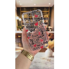 Vip Case Iphone 13 Pro Max Uyumlu Love Yazı Desenli Şeffaf Darbe Emici Kamera Korumalı Clear Kılıf
