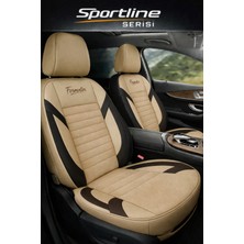 Trobus Proton Gen-2 2005–2012 Uyumlu Sportline Serisi Bej Tay Tüyü Oto Koltuk Kılıfı Tam Set (5 Koltuk) | Airbag, Kolçak, 2+1, Cepli, 3 Katman
