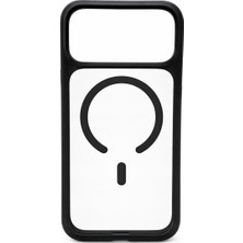 Otto Tech Premium Renkli Magsafe Kılıf iPhone 17 Pro Max Şeffaf-Siyah