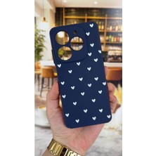 Vip Case Tecno Spark 20/20C Uyumlu Mini Beyaz Kalp Desenli Silikon Darbe Emici Klasik Korumalı Rubber Kılıf