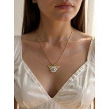 Ezgiarslanatalier Çelik Gold Üçgen Göz Kolye