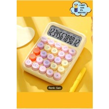 PremiumPort Renkli 12 Hane Mekanik Hesap Makinası, Büyük Ekranlı, 4 Fonksiyon